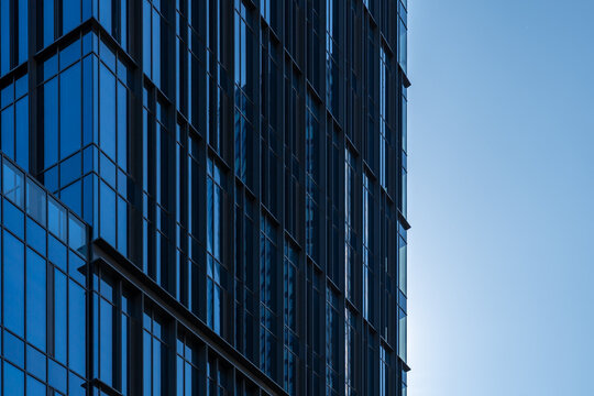 Glass Skyscraper Facade Office Building Modern Architecture Blue Windows