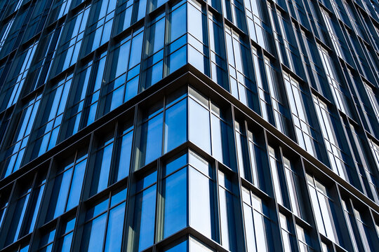 Glass Skyscraper Corner Modern Office Building Corporate Architecture Perspective