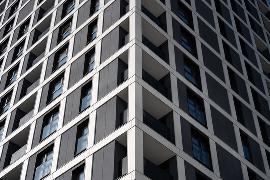 Modern Apartment Building Facade Residential Architecture Balconies Urban Housing Design