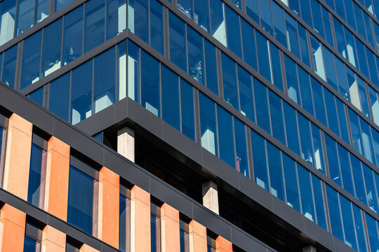 Modern Office Building Glass Facade Corporate Architecture Commercial Real Estate Detail