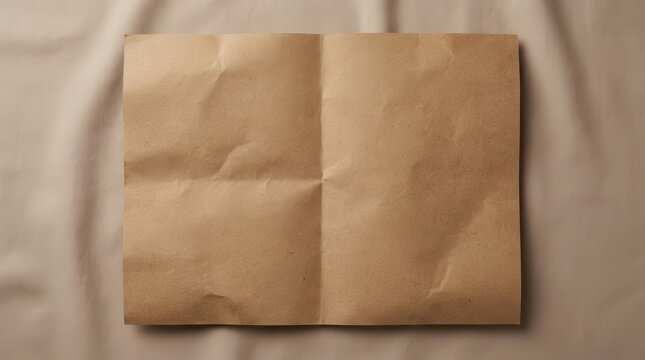Craft paper texture on unfolded kraft paper against a plain backdrop for creative use