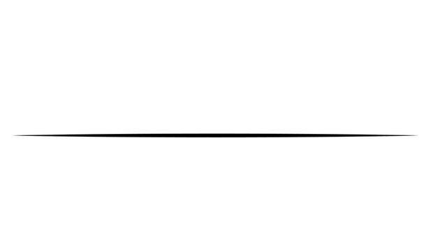 Simple black horizontal line divider isolated on transparent background clean and minimal.