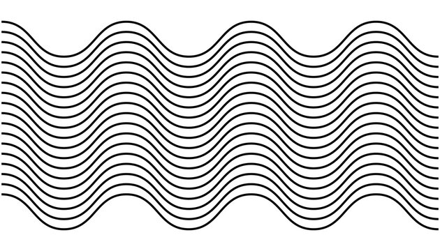 Multiple black wavy horizontal lines creating pattern.