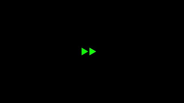 Arrow animation of looping rewind button concept. Rewind Graphic icon black background. play baton icon animated. animation