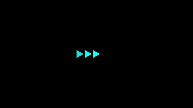 Arrow animation of looping rewind button concept. Rewind Graphic icon black background. play baton icon animated. animation