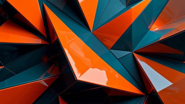 Abstract geometric pattern with orange and blue triangles