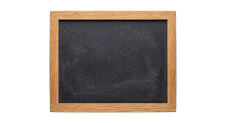 Simple wooden framed blackboard with a dark surface for writing messages © Sapphire