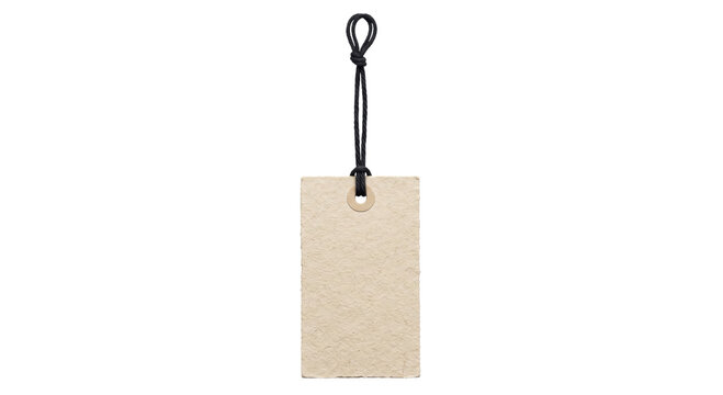 Blank recycled paper tag with string for price or information