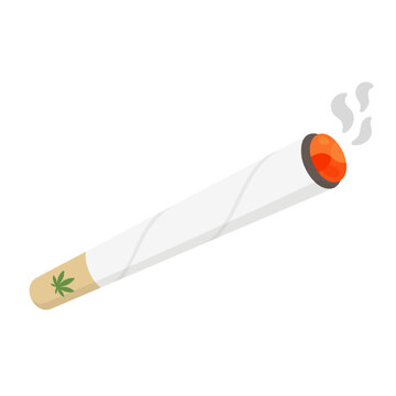 marijuana rolled joint flat vector illustration logo icon clipart