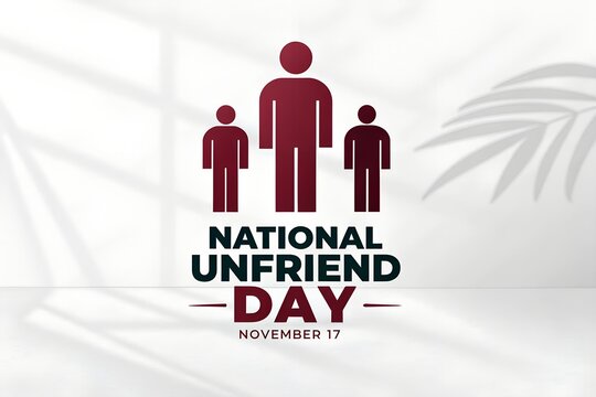 National unfriend day typography with human icons unfriend communication