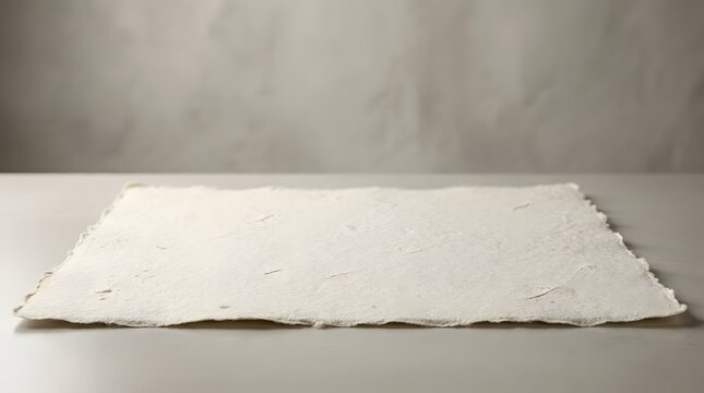 Minimalist white foam board on gray surface. Clean blank polystyrene sheet for crafting and design projects.