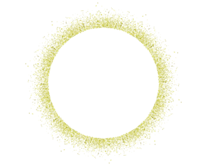 Round border of yellow  green powder particles  top view isolated on white background. Matcha tea or hemp  floor, chlorella or dry moringa texture. Japanese healthy beverage or food additive. Vector i © Kusandra