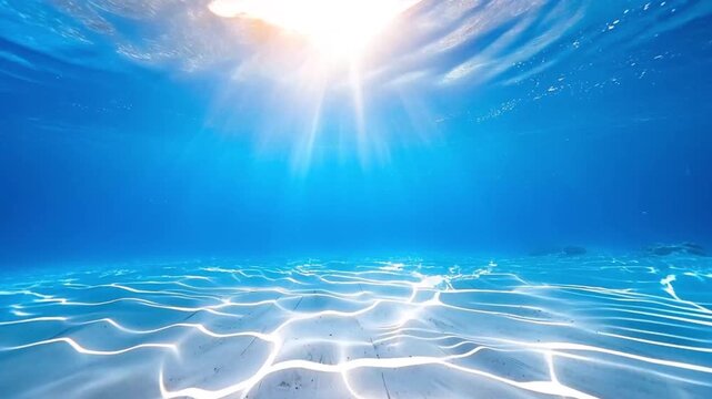 海中に差し込む太陽光の背景動画 ダイビング・マリンスポーツ向け・ビーチリゾート