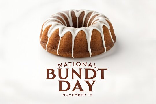 National bundt day celebration november 15th cake illustration with celebration