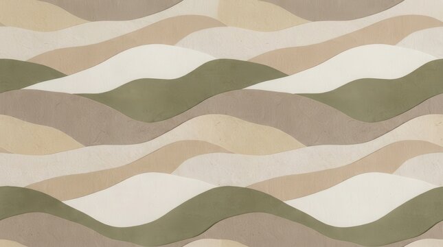 Flowing landscape design featuring abstract layers of natural color palette wallpaper