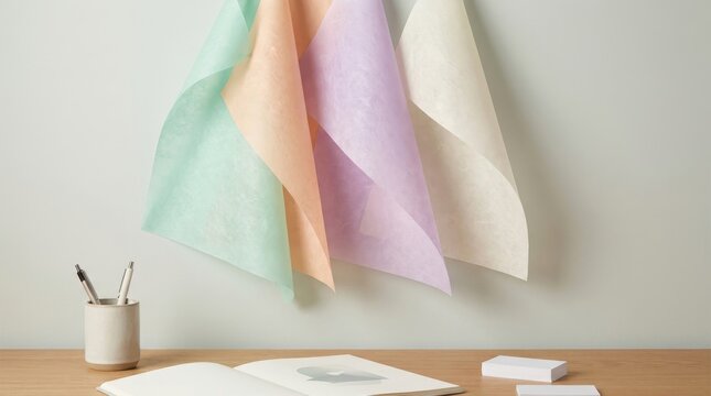 Gentle layers of soft pastel colors creating a serene and modern background design