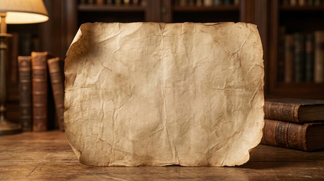 Vintage parchment texture set against historical backdrop for creative document design