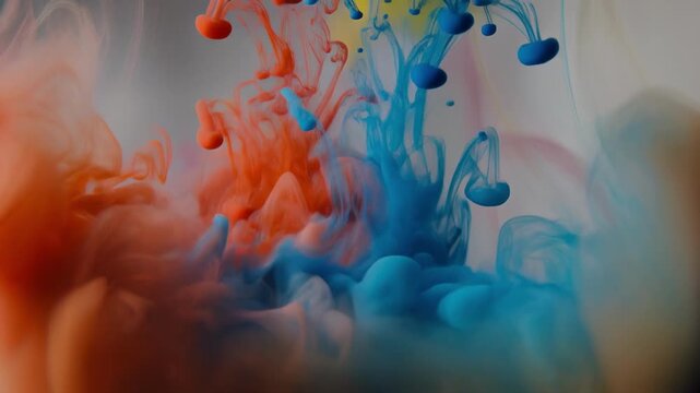Colorful abstract liquid paint flow animation