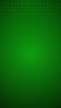 Green digital grid background. Abstract technology texture with glowing pixel pattern.