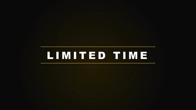 Animated promotional text displaying exclusive offer, 50 percent off, and limited time sale on a dark background
