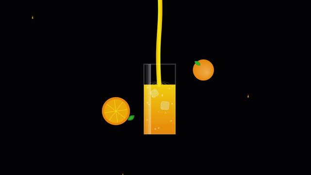 Fresh Lemon Citrus Drink with Glass and Straw on Black Background, Refreshing Summer Beverage Illustration with Yellow Fruit, Juice, Water, and Cocktail Concept