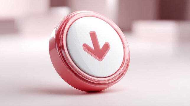 Red button icon with down arrow symbol
