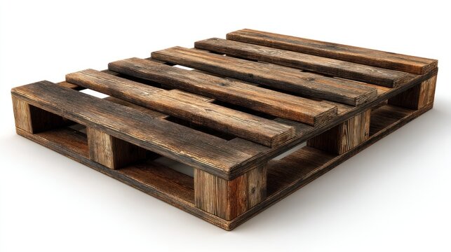 Wooden pallet on transparent background