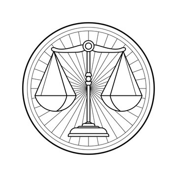 line art, Libra zodiac sign, circular design