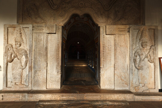 Entrance to Very important Buddhist shrine - Temple of the Tooth in Sri Lanka
