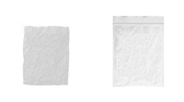 Crumpled Paper in Zip Lock Bags: White vs Black Contrast