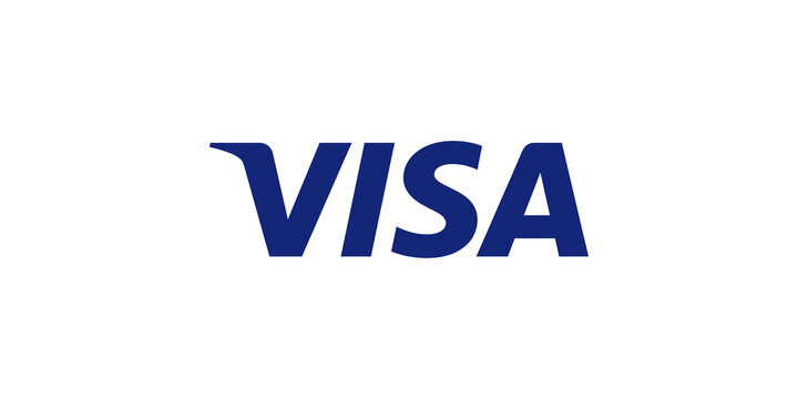 Visa logo vector design for payment and finance business on transparent background.