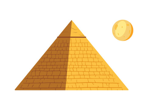 Egyptian pyramid, the sun, an illustration for educational resources or other projects