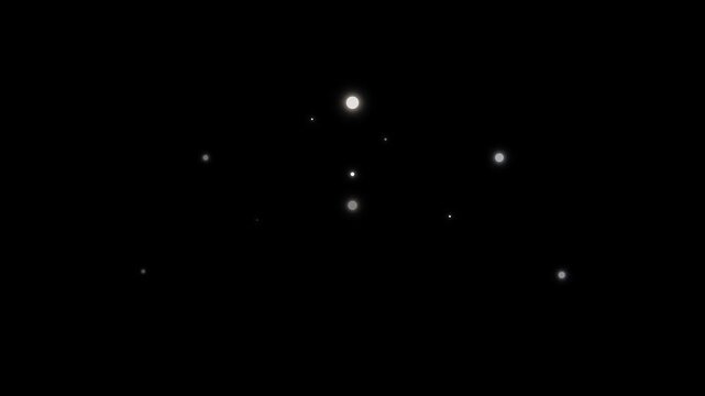 Starlight glows as small bright points scattered across a deep black void representing space universe.