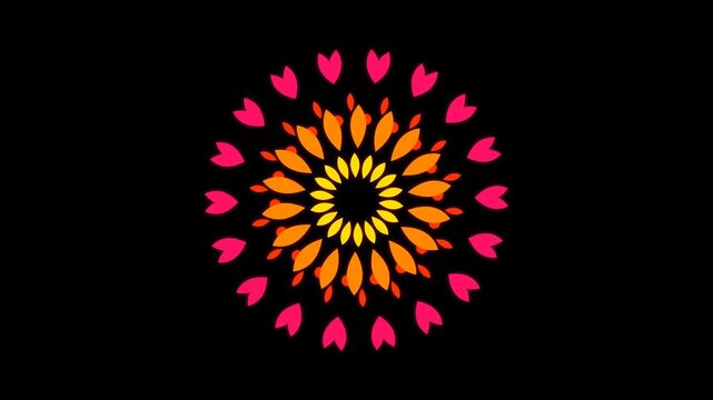 Hypnotic Mandala Pattern with Vibrant Colors on a Dark Background.