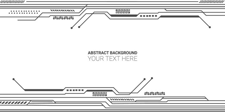 Abstract Futuristic Circuit Frame Background with Copy Space on Black