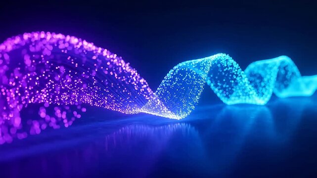 Purple to blue spiral light ribbon