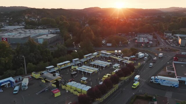 Lever de soleil en drone sur le tour de France Corr&egrave;ze