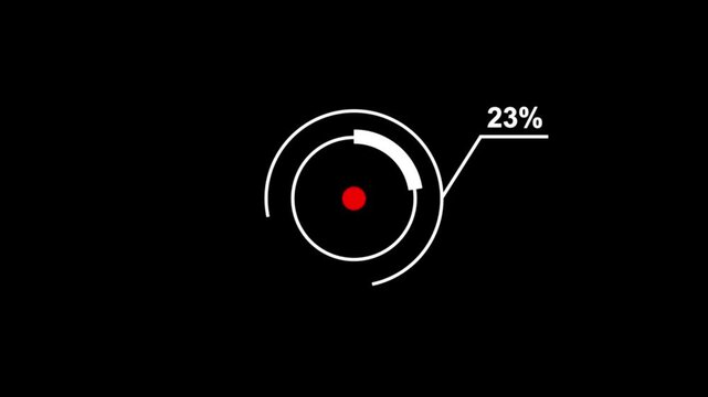 Loading icon animation 71% circle. 71 percent circle round do nut chart .In of graphic Element with Alpha Channel 4k video royalty free graphic animation