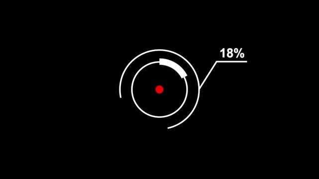 Loading icon animation 71% circle. 71 percent circle round do nut chart .In of graphic Element with Alpha Channel 4k video royalty free graphic animation