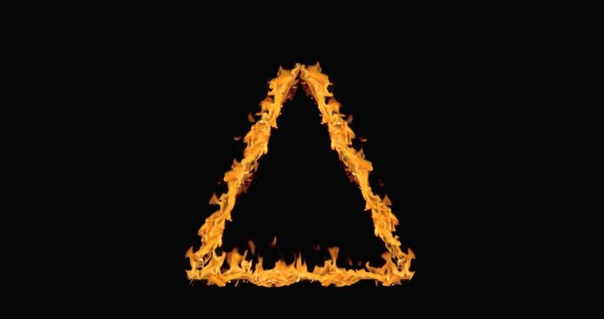 Fire Triangle. Motion graphics Animation background Visual loops - 4K