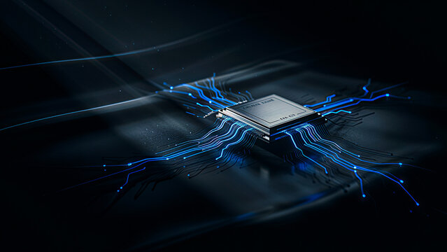 AI Processor Core with Glowing Circuit Network and Smart Computing Design