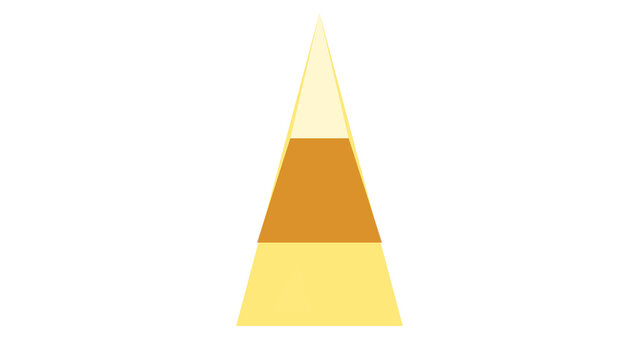 Halloween themed pyramid with orange and yellow gradient, isolated on transparent background