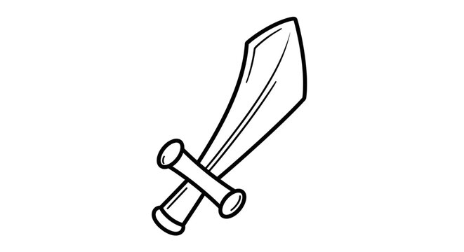 Outline drawing of curved scimitar sword