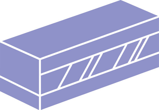 Purple four-way nail buffer block icon for manicure and pedicure care
