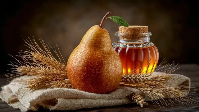 Perfect Pear Still Life With Honey Jar Rembrandt Light