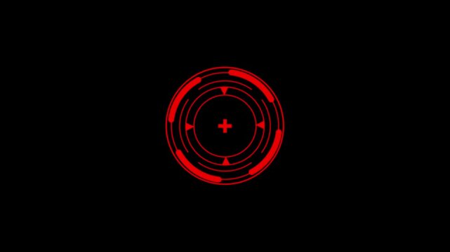 Sci-Fi Futuristic HUD circle interfaces digital display Screen, Hi-tech Hologram button, Loading, target. PNG Alpha.Abstract Circle and line HUD technological futuristic elements.4k animation