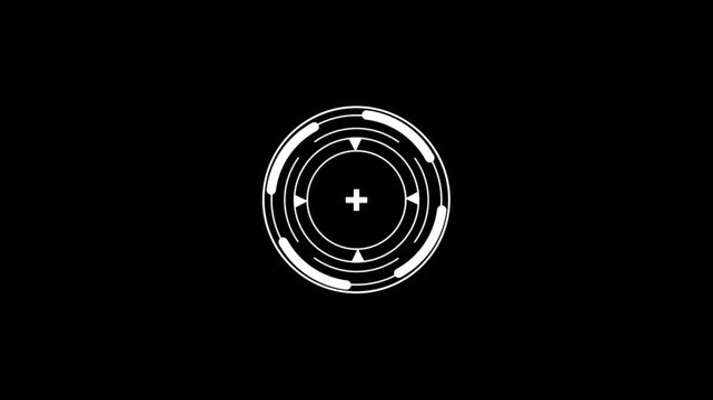 Sci-Fi Futuristic HUD circle interfaces digital display Screen, Hi-tech Hologram button, Loading, target. PNG Alpha.Abstract Circle and line HUD technological futuristic elements.4k animation