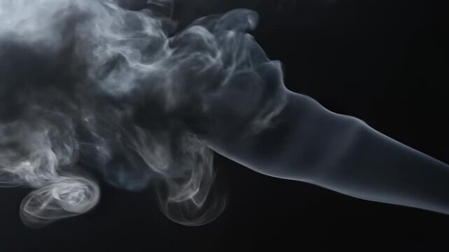 Swirling grey smoke wisps and ethereal fog clouds drifting and forming abstract shapes against a dark background, ephemeral and atmospheric