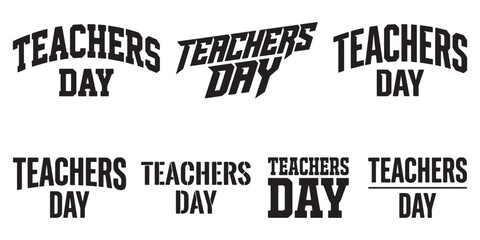Obraz premium Premium Teachers Day Typography Bundle Collection Featuring Modern Script Vintage Graffiti Bold Hand Lettered Text Designs for School Education Celebration Greeting Cards T Shirts Posters Stickers.