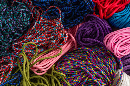 paracord, rope in various colors